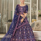 Rajwada Women Festive Designer Dark Blue Semi Stitched Lehenga With Unstitched Blouse
