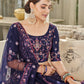 Rajwada Women Festive Designer Dark Blue Semi Stitched Lehenga With Unstitched Blouse