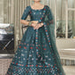 Rajwada Women Teal Semi Stitched Lehenga With  Unstitched Blouse