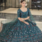 Rajwada Women Teal Semi Stitched Lehenga With  Unstitched Blouse