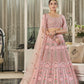 Rajwada Women Pink Semi Stitched Lehenga With  Unstitched Blouse