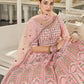 Rajwada Women Pink Semi Stitched Lehenga With  Unstitched Blouse