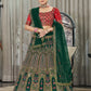 Rajwada Women Green Semi Stitched Lehenga With  Unstitched Blouse