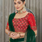 Rajwada Women Green Semi Stitched Lehenga With  Unstitched Blouse