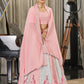 Rajwada Women Pink Semi Stitched Lehenga With  Unstitched Blouse