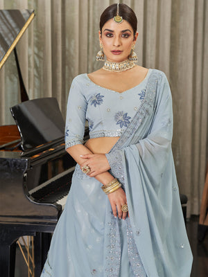 Rajwada Women Festive Designer White Semi Stitched Lehenga With Unstitched Blouse