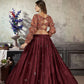 Rajwada Women Classy Maroon Art Silk Stitched Lehenga Choli