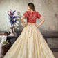 Rajwada Women Classy Off White Art Silk Stitched Lehenga Choli