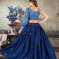 Rajwada Women Classy Blue Art Silk Stitched Lehenga Choli