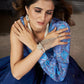 Rajwada Women Classy Blue Art Silk Stitched Lehenga Choli