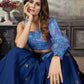 Rajwada Women Classy Blue Art Silk Stitched Lehenga Choli