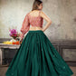 Rajwada Women Classy Dark Green Art Silk Stitched Lehenga Choli