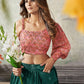 Rajwada Women Classy Dark Green Art Silk Stitched Lehenga Choli