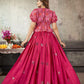 Rajwada Women Classy Pink Art Silk Stitched Lehenga Choli