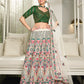 Rajwada Women White Semi Stitched Lehenga With  Unstitched Blouse