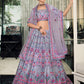 Rajwada Women Lavender Semi Stitched Lehenga With  Unstitched Blouse