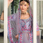 Rajwada Women Lavender Semi Stitched Lehenga With  Unstitched Blouse