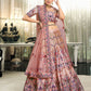 Rajwada Women Peach Semi Stitched Lehenga With  Unstitched Blouse