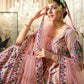 Rajwada Women Peach Semi Stitched Lehenga With  Unstitched Blouse