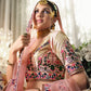 Rajwada Women Peach Semi Stitched Lehenga With  Unstitched Blouse