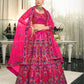 Rajwada Women Pink Semi Stitched Lehenga With  Unstitched Blouse