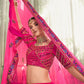 Rajwada Women Pink Semi Stitched Lehenga With  Unstitched Blouse