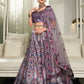 Rajwada Women Violet Semi Stitched Lehenga With  Unstitched Blouse