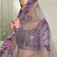 Rajwada Women Violet Semi Stitched Lehenga With  Unstitched Blouse