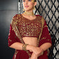Rajwada Women Maroon Semi Stitched Lehenga With  Unstitched Blouse