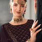 Rajwada Women Violet Semi Stitched Lehenga With  Unstitched Blouse