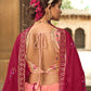 Rajwada Women Peach Semi Stitched Lehenga With  Unstitched Blouse