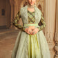 Rajwada Women Green Semi Stitched Lehenga With  Unstitched Blouse