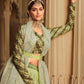 Rajwada Women Green Semi Stitched Lehenga With  Unstitched Blouse
