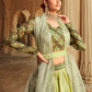 Rajwada Women Green Semi Stitched Lehenga With  Unstitched Blouse