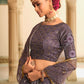 Rajwada Women Violet Semi Stitched Lehenga With  Unstitched Blouse