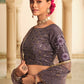 Rajwada Women Violet Semi Stitched Lehenga With  Unstitched Blouse