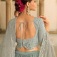 Rajwada Women Grey Semi Stitched Lehenga With  Unstitched Blouse