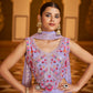 Rajwada Women Lavender Semi Stitched Lehenga With  Unstitched Blouse