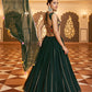 Rajwada Women Dark Green Semi Stitched Lehenga With  Unstitched Blouse
