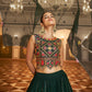 Rajwada Women Dark Green Semi Stitched Lehenga With  Unstitched Blouse