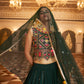 Rajwada Women Dark Green Semi Stitched Lehenga With  Unstitched Blouse