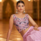 Rajwada Women Pink Semi Stitched Lehenga With  Unstitched Blouse