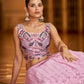 Rajwada Women Pink Semi Stitched Lehenga With  Unstitched Blouse