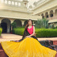 Rajwada Women Yellow Semi Stitched Lehenga With  Unstitched Blouse