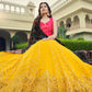 Rajwada Women Yellow Semi Stitched Lehenga With  Unstitched Blouse