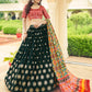 Rajwada Women Green Semi Stitched Lehenga With  Unstitched Blouse