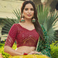 Rajwada Women Mustard Semi Stitched Lehenga With  Unstitched Blouse
