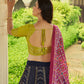 Rajwada Women Festive Designer Navy Blue Semi Stitched Lehenga With Unstitched Blouse