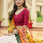 Rajwada Women White Semi Stitched Lehenga With  Unstitched Blouse