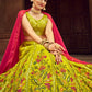 Rajwada Women Lime Embroidered Festive Semi Stitched Lehenga With  Unstitched Blouse